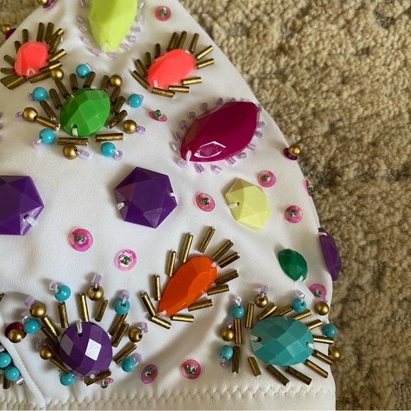 Victoria's Secret NWT Bikini Top Triangle Revealing Embellished Tie Back: Large - Picture 3 of 8